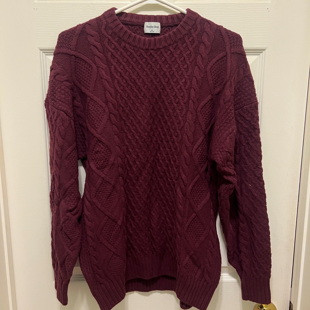 Sunday Best Maroon Knit Sweater